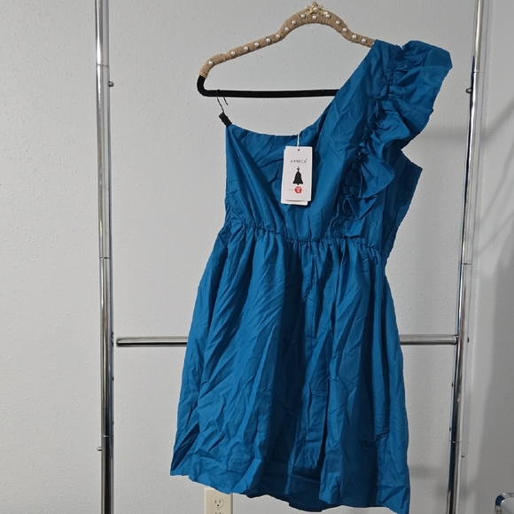 Zesica Blue Ruffle Dress - Picture 1 of 7